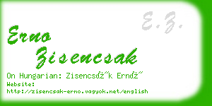 erno zisencsak business card